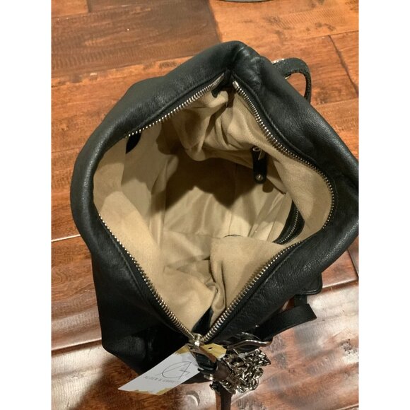 Jimmy Choo Black Quilted Leather Hobo Bag w/ Biker Chain $1475 - Picture 7 of 9